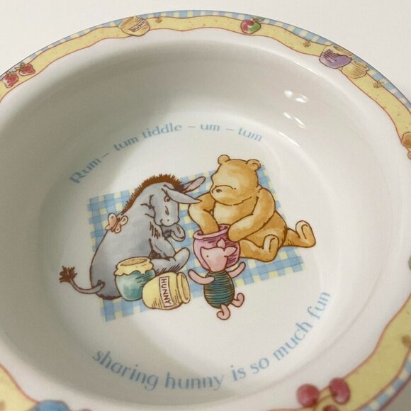 2001 Disney Royal Doulton Winnie the Pooh Baby Bowl Eeyore and Piglet Honey - Picture 15 of 16